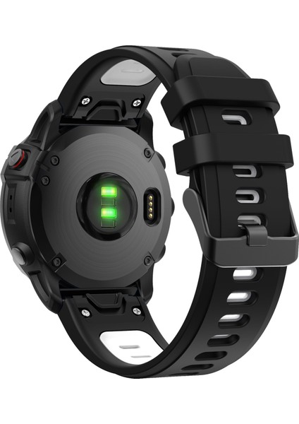Çift Renk Hızlı Serbest Bırakma Silikon Değiştirme Garmin Fenix ​​7x/6x Safir Gps/6x Pro/6x Gps/5x Gps/5x Plus - Siyah/beyaz Için (Yurt Dışından)