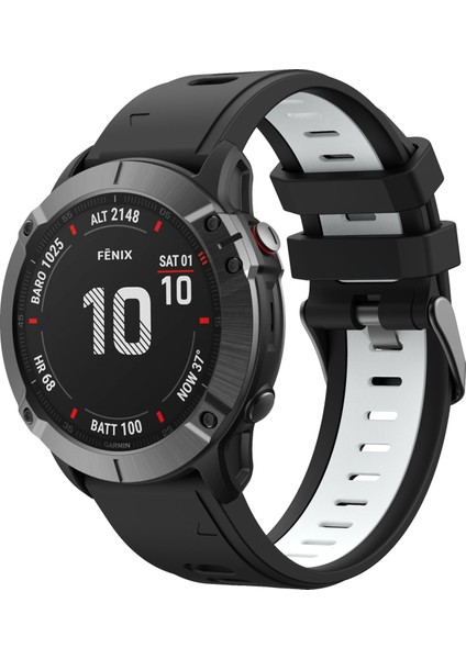 Çift Renk Hızlı Serbest Bırakma Silikon Değiştirme Garmin Fenix ​​7x/6x Safir Gps/6x Pro/6x Gps/5x Gps/5x Plus - Siyah/beyaz Için (Yurt Dışından) fiyatları