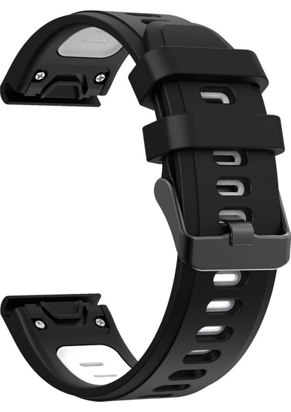 Çift Renk Hızlı Serbest Bırakma Silikon Değiştirme Garmin Fenix ​​7x/6x Safir Gps/6x Pro/6x Gps/5x Gps/5x Plus - Siyah/beyaz Için (Yurt Dışından) modelleri