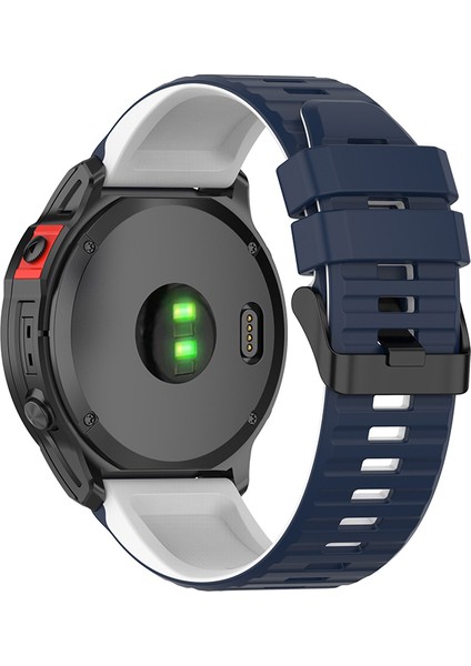 Garmin Fenix ​​7/6/5 Için / Amazfit Falcon Silikon Saat Band 22MM Çift Renk Ayarlanabilir Akıllı Saat Kayışı Değiştirme - Gece Yarısı Mavi / Beyaz (Yurt Dışından) fiyatları