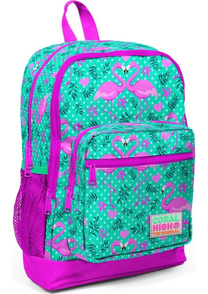 Kids Su Yeşili Pembe Flamingo Desenli 2'li Okul Çanta Seti SET0223712 fiyatları