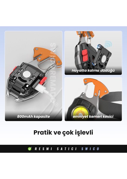 Çok Fonksiyonlu Şarj Edilebilir Cob Anahtarlık El Feneri (Yurt Dışından)