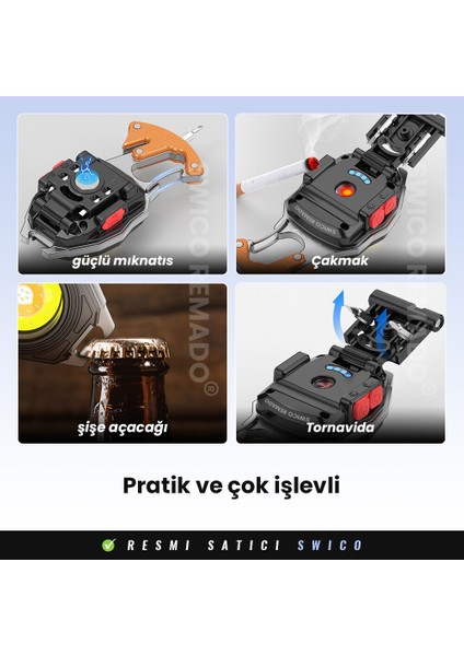 Çok Fonksiyonlu Şarj Edilebilir Cob Anahtarlık El Feneri (Yurt Dışından)