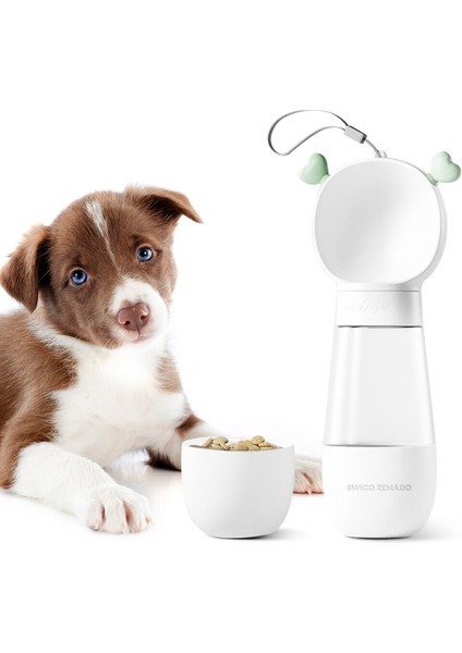 Gıda Konteynerli Taşınabilir Köpek Su Şişesi - Beyaz (Yurt Dışından)