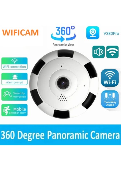 Wıfıcam Plus 360 Görüşlü Hd Görüntü ve Gece Görüşlü Smart Wifi Ufo Kamera