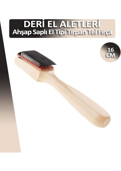 Ahşap Saplı El Tipi Tırpan Tel Fırça 16 cm