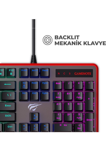 Gamenote KB870L Rgb Backlit Gaming Mekanik Klavye