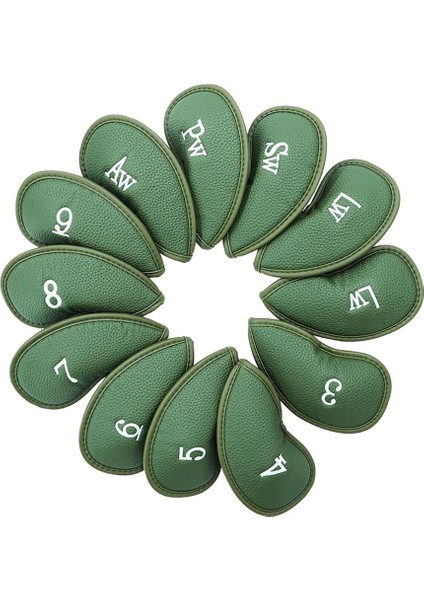 12X Golf Kulübü Demir Kafa Kapakları 3 4 5 6 7 8 9 P Su Geçirmez Su Geçirmez Yeşil (Yurt Dışından)