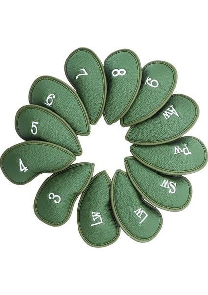 12X Golf Kulübü Demir Kafa Kapakları 3 4 5 6 7 8 9 P Su Geçirmez Su Geçirmez Yeşil (Yurt Dışından)
