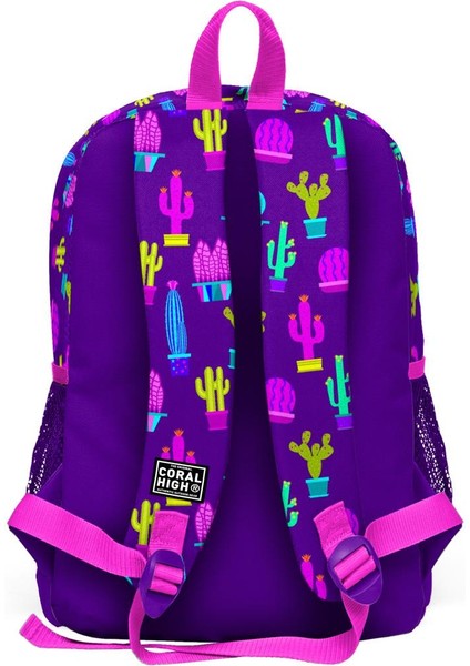 Kids Mor Pembe Kaktüs Desenli 2'li Okul Çanta Seti SET0223108 indirimleri