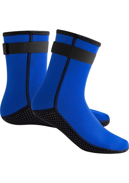 Yetişkin 3mm Neopren Dalış Wetsuit Botlar Plaj Tüplü Şnorkel Yelken Çorap S Mavi (Yurt Dışından)