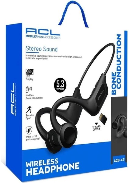 5.3VERSION Kemik Iletimli Güç Göstergeli Bluetooth Kulaklık Acb-43