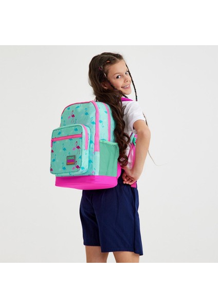 Kids Su Yeşili Neon Pembe Flamingo Desenli 2'li Okul Çanta Seti SET0223111 fiyatları