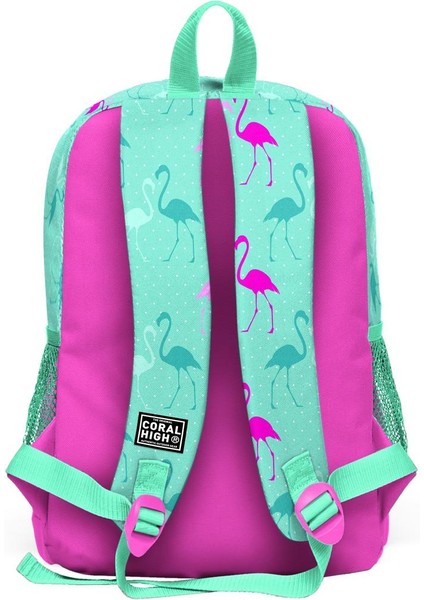 Kids Su Yeşili Neon Pembe Flamingo Desenli 2'li Okul Çanta Seti SET0223111 indirimleri