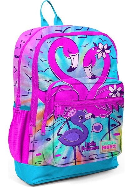 Kids Mavi Pembe Flamingo Desenli Usb'li 2'li Okul Çanta Seti SET0223830