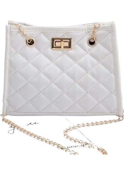 Mini Küçük Çanta Eşkenar Dörtgen Çanta Çapraz Zincir Küçük Kare Çanta (Yurt Dışından)