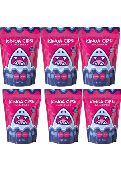 Kinoa Cipsi Glutensiz Vegan Sağlıklı Atıştırmalık 6 Adet x 35 gr