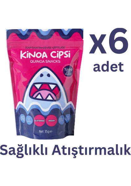 Kinoa Cipsi Glutensiz Vegan Sağlıklı Atıştırmalık 6 Adet x 35 gr