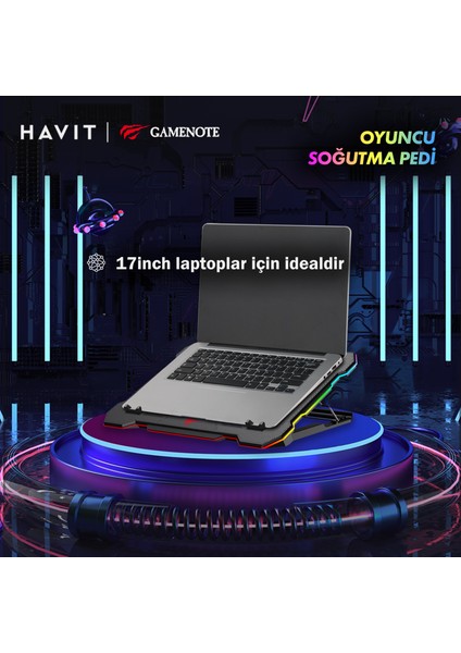 Gamenote F2071 Cooling Pad Rgb Gaming Laptop Soğutucu - Ayarlanabilir 6 Fan 2500RPM