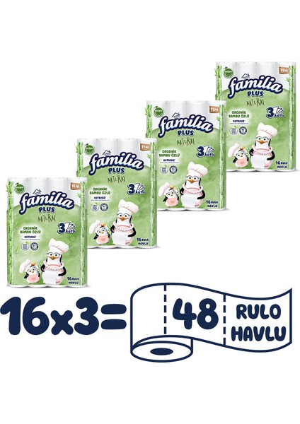 Plus Natural Kağıt Havlu 48 Rulo