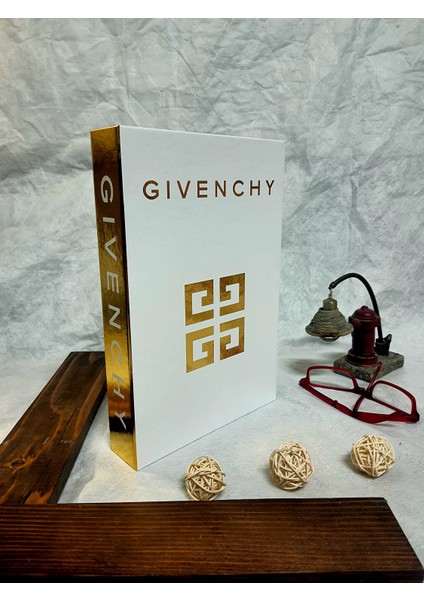 Saccura Dekor Dekoratif Kutu Givenchy Beyaz&altın Dekoratif Kitap Kutu