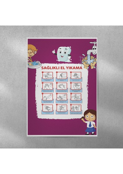 Sağlıklı El Yıkama Posteri 35X50 cm