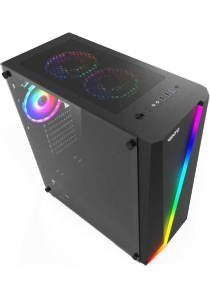 VG09A Temperli Cam 3X120MM Rgb Fan USB 3.0 E-Atx 500W 80+ Psu Mid-Tower Gaming Kasa fiyatları