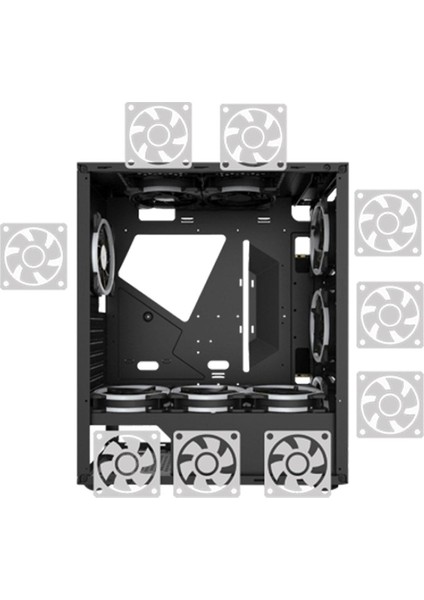 VG09A Temperli Cam 3X120MM Rgb Fan USB 3.0 E-Atx 500W 80+ Psu Mid-Tower Gaming Kasa fırsatları