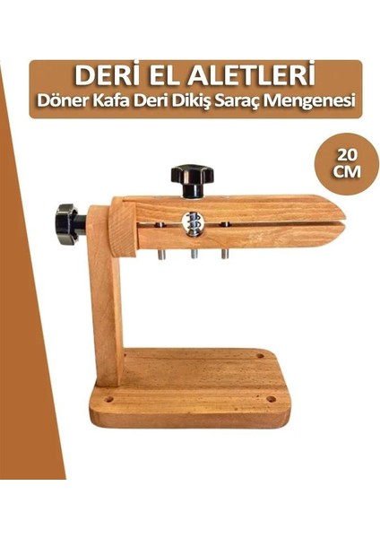 Döner Başlıklı Deri Saraç Dikişi Mengenesi Deri El Aleti