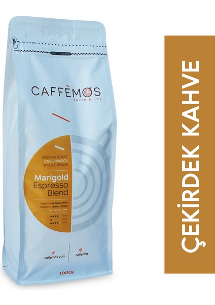 Caffèmos Marigold Espresso Blend (Çekirdek Kahve) - 1000gr