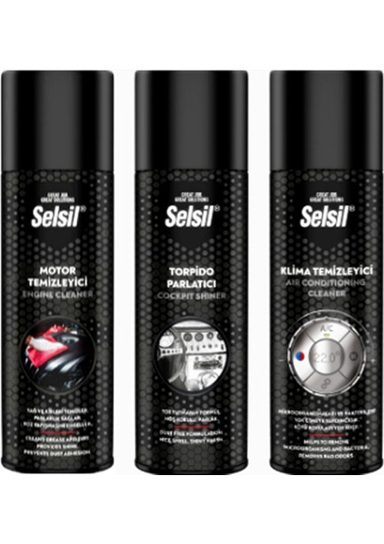 Motor Temizleme Spreyi 200 ml - Torpido Parlatıcı 200 ml - Klima Temizleyici 150 ml