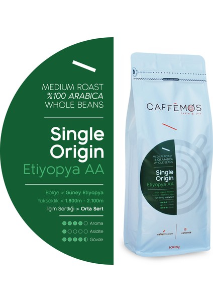Caffèmos Etiyopya (Çekirdek Kahve) - 1000gr fiyatları