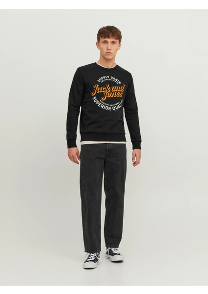 Jack & Jones Mikk Erkek Turkuaz Bisiklet Yaka Sweatshirt