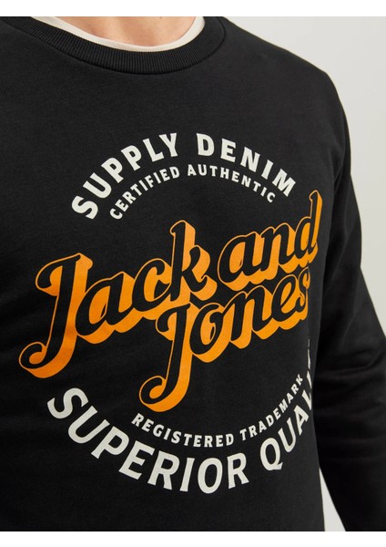 Jack & Jones Mikk Erkek Turkuaz Bisiklet Yaka Sweatshirt