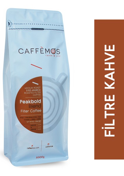 Caffèmos Peakbold Blend Filter Coffee (Öğütülmüş Filtre Kahve) - 1000gr