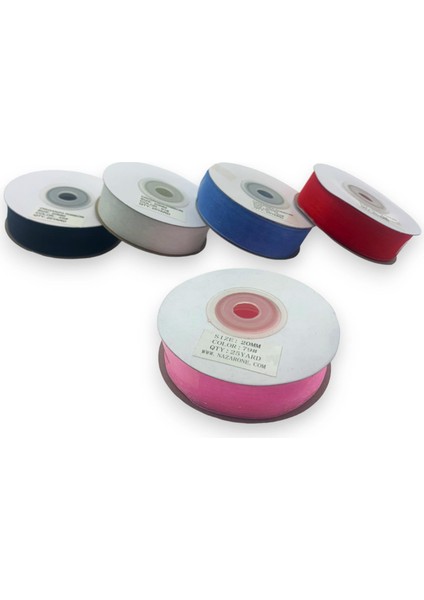 Organze Kurdele Seti 2CM/23MT 5 Adet (Set 1)