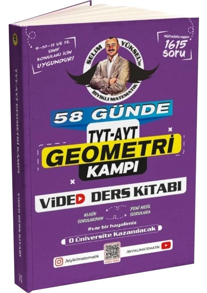 Bıyıklı Matematik Yayınları  58 Günde TYT-AYT Geometri Kampı Video Ders Kitabı