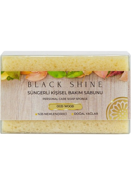 Black Shine Doğal Zeytinyağı ve Öd Ağacı Özlü, % 35 Nemlendiricili, Süngerli Kişisel Katı Bakım Sabunu 100 gr BYXKRM0047