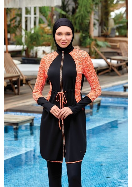 Fermuarlı Likralı Tam Tesettür Mayo 4430