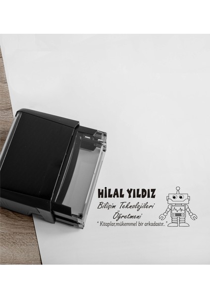 Öğretmenlere ve Kişiye Özel Kitap Mühürü Kitap Kaşesi C80