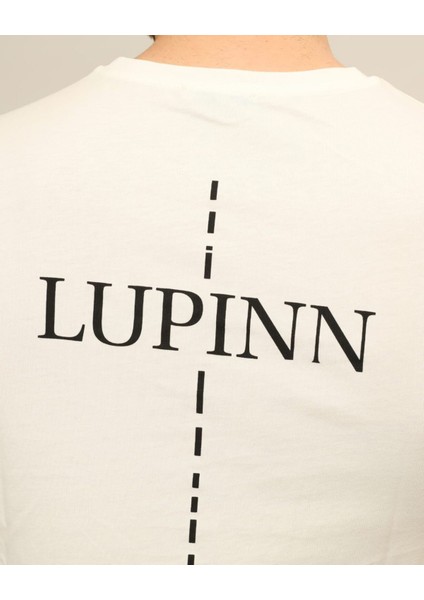 Erkek Lupinn Sırt Baskılı Beyaz T-Shirt