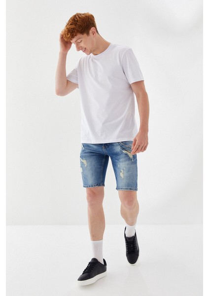 Active Boykot Baskılı Bisiklet Yaka Regular Fit Tişört Beyaz