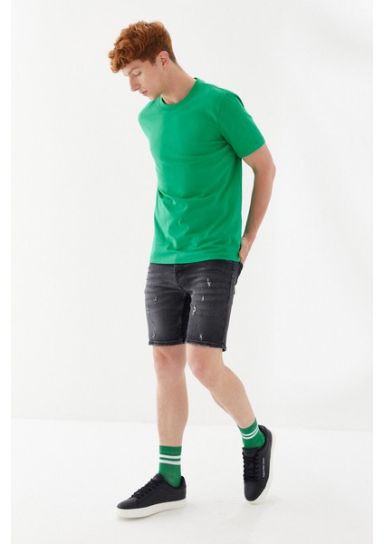 Active Boykot Baskılı Bisiklet Yaka Regular Fit Tişört Benetton Yeşili fiyatları