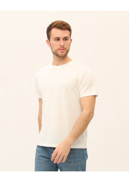 Erkek Lupinn Sırt Baskılı Beyaz T-Shirt