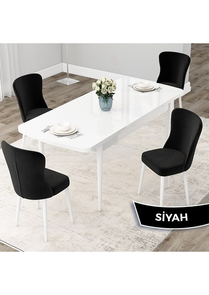 Concept Due Serisi 80X132 Açılabilir Beyaz Mutfak Masası Takımı ve 4 Sandalye fiyatları