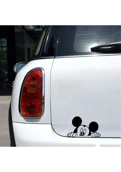 Mickey Mouse Araba Sticker Siyah 20X13 cm fiyatları