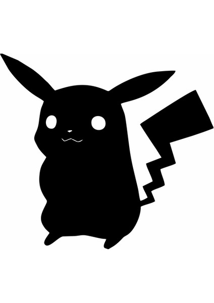 Pikachu Araba Stickeri Siyah 20X18 cm