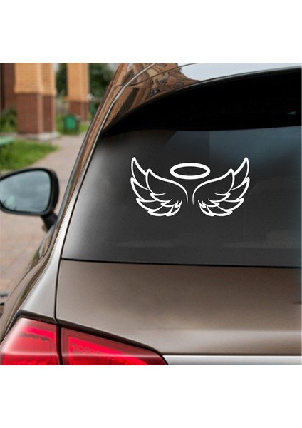 Melek Kanatları Araba Sticker Beyaz 18X9 cm fiyatları