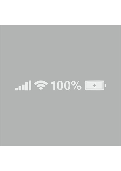 batarya Pil Wifi Icon Oto Sticker Beyaz 25X3 cm