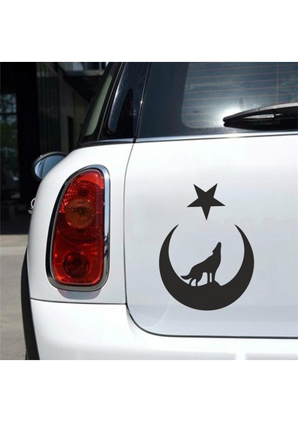 Bozkurt Türk Bağyrağı Sticker Siyah 20X15 cm